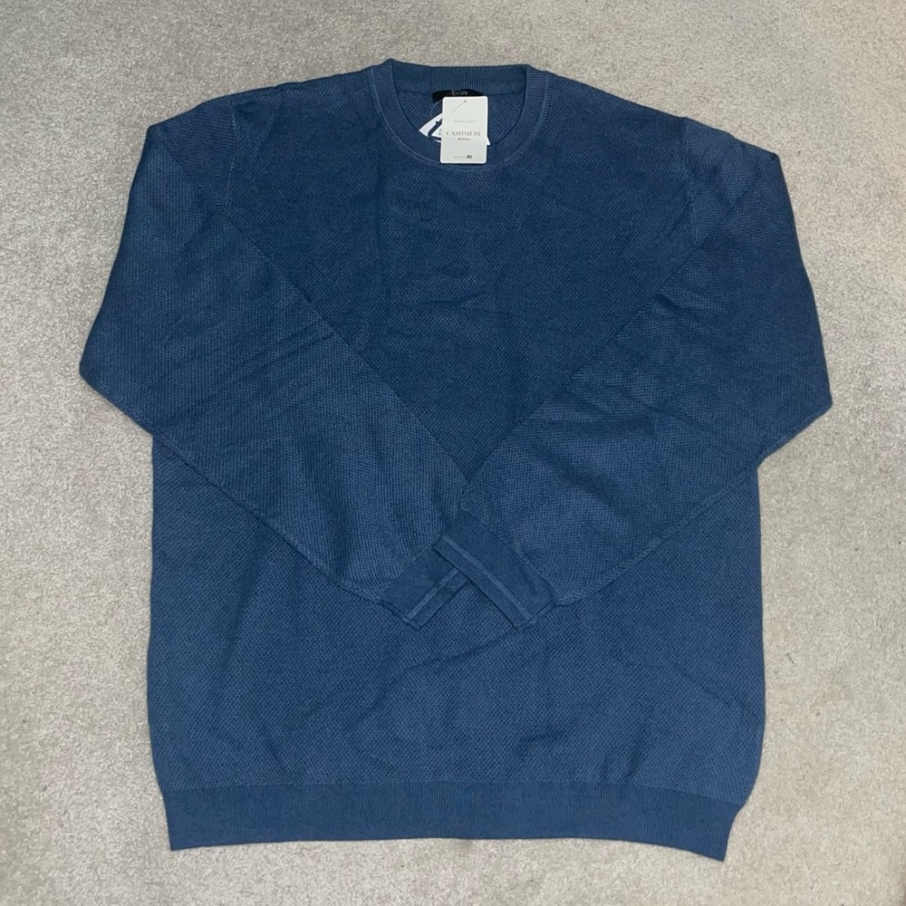 Mens Top Ten Blue Cashmere Blend Sweater - 120 XL / XXL